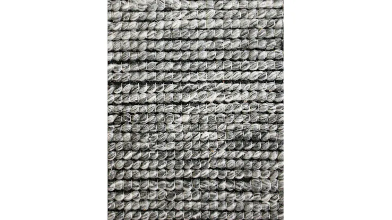 Detailed overhead shot of the Schist Grey Shetland Area Rug’s tight loops Detailed overhead shot of the Schist Grey Shetland Area Rug’s tight loops