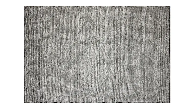 Full-width horizontal view of the Shetland Rug in Schist Grey, emphasizing its woven texture Full-width horizontal view of the Shetland Rug in Schist Grey, emphasizing its woven texture