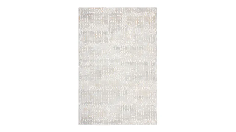 Vertical shot of the Sierra Area Rug with a faded, modern mosaic design in neutral tones Vertical shot of the Sierra Area Rug with a faded, modern mosaic design in neutral tones
