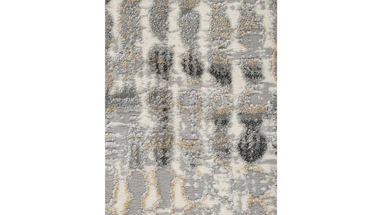 Macro shot of Sierra Rug Cocoa fibers showing the intricate weave and varying shades of grey and ochre Macro shot of Sierra Rug Cocoa fibers showing the intricate weave and varying shades of grey and ochre