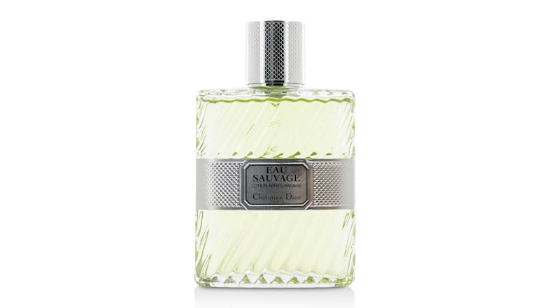 Front view of the Christian Dior Eau Sauvage After Shave Spray bottle, featuring a textured glass design Front view of the Christian Dior Eau Sauvage After Shave Spray bottle, featuring a textured glass design