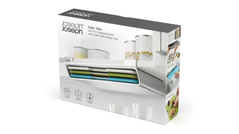 Box packaging of Joseph Joseph Folio Slim cutting board set Box packaging of Joseph Joseph Folio Slim cutting board set