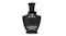 Front view of Creed Love in Black perfume bottle with embossed crest and silver text Front view of Creed Love in Black perfume bottle with embossed crest and silver text