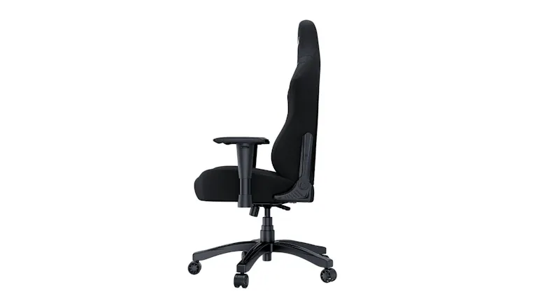 A reclined gaming chair with its head and back rest A reclined gaming chair with its head and back rest