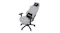 An ergonomic gaming chair reclined at a left angle An ergonomic gaming chair reclined at a left angle