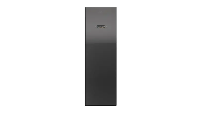 Front view of the Fisher & Paykel Series 11 Smart Fabric Care Cabinet in grey glass finish Front view of the Fisher & Paykel Series 11 Smart Fabric Care Cabinet in grey glass finish