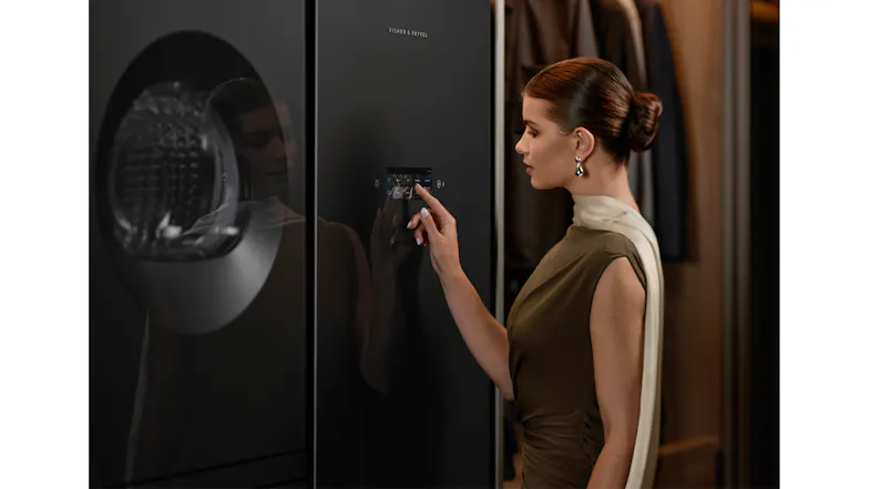 Person adjusting settings on the cabinet’s touchscreen control panel, highlighting its smart interface Person adjusting settings on the cabinet’s touchscreen control panel, highlighting its smart interface