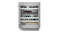 Stainless steel Gaggenau 200 Series wine fridge with glass door, showing multiple shelves holding wine bottles Stainless steel Gaggenau 200 Series wine fridge with glass door, showing multiple shelves holding wine bottles