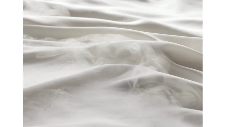 A close up view of a white fabric A close up view of a white fabric