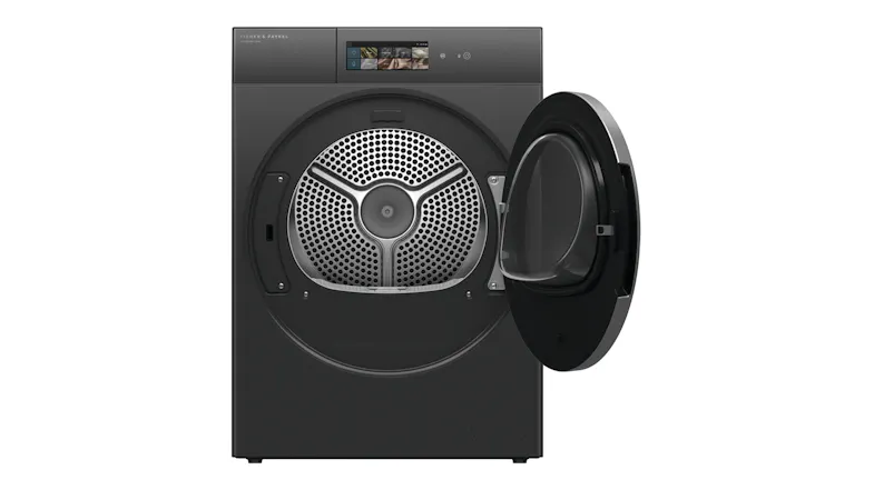 A front view of the dryer with its door opened A front view of the dryer with its door opened