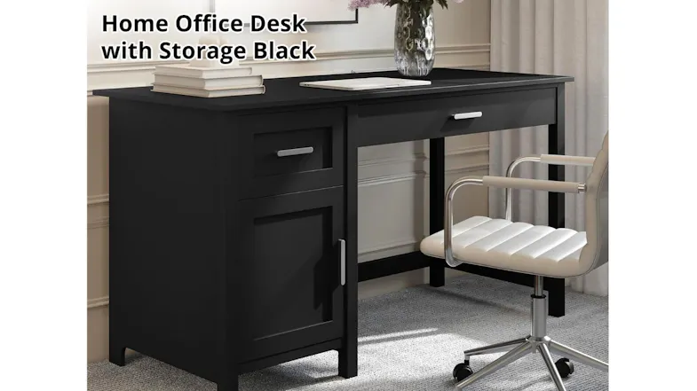 TSB Living Home office desk with storage placed in a modern workspace TSB Living Home office desk with storage placed in a modern workspace