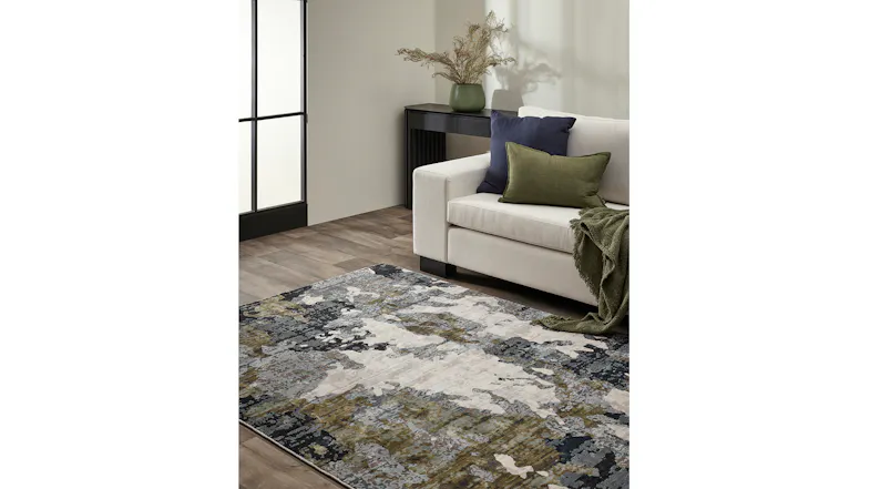 Angled view of a rug on dark wood flooring Angled view of a rug on dark wood flooring
