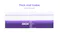 A side view of a purple inflatable air track showing a 20cm thickness A side view of a purple inflatable air track showing a 20cm thickness
