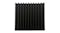 Black wedge-pattern acoustic foam panel with vertical ridges Black wedge-pattern acoustic foam panel with vertical ridges