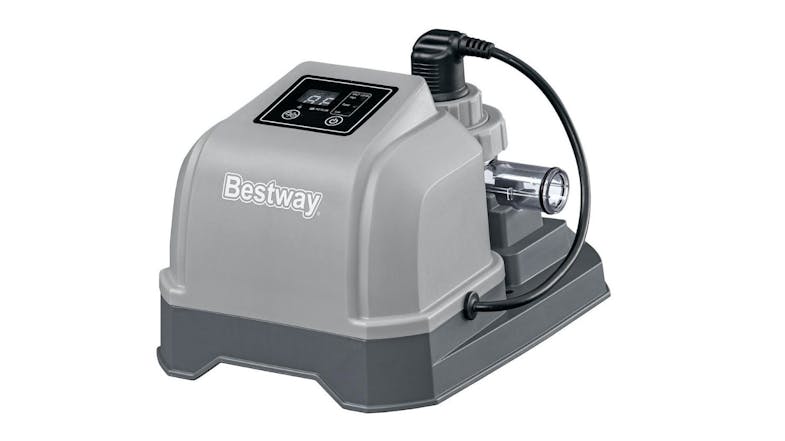 A front view of the Bestway hydrogenic saltwater pool chlorinator A front view of the Bestway hydrogenic saltwater pool chlorinator