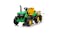 A green and yellow toy TSB tractor with a detachable trailer A green and yellow toy TSB tractor with a detachable trailer