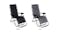 Two TSB Living chairs side-by-side displaying the Black and Grey options Two TSB Living chairs side-by-side displaying the Black and Grey options