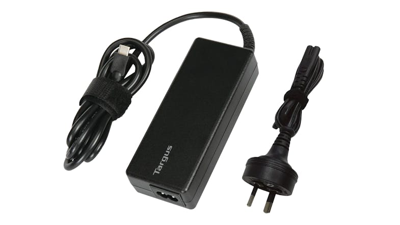 Targus 45W USB-C charger kit with power brick, USB-C cable, and NZ wall plug Targus 45W USB-C charger kit with power brick, USB-C cable, and NZ wall plug