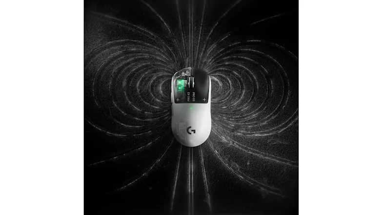 Top view of a mouse centred in a magnetic field pattern Top view of a mouse centred in a magnetic field pattern