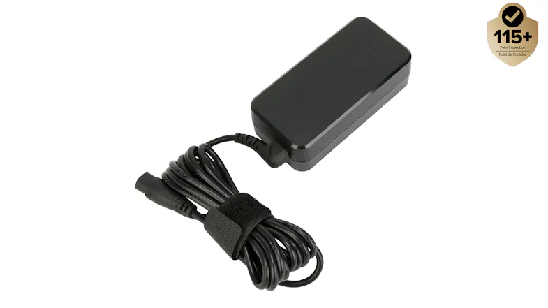 Black Targus 65W Slim & Light power adapter brick with attached connector cable Black Targus 65W Slim & Light power adapter brick with attached connector cable
