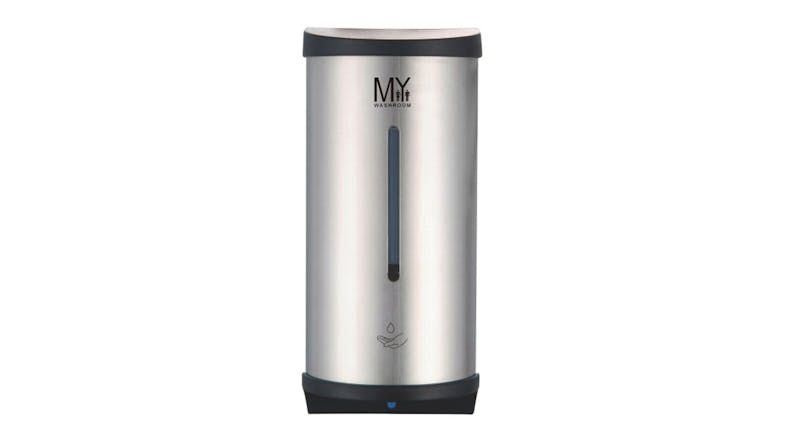 A front view of the MyWashroom 304 Stainless Steel Touchless Soap Dispenser A front view of the MyWashroom 304 Stainless Steel Touchless Soap Dispenser