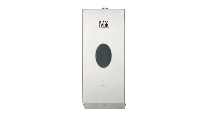 A front view of a MyWashroom Wall Mounted Touchless Soap Dispenser A front view of a MyWashroom Wall Mounted Touchless Soap Dispenser