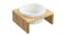 Side view of the Ceramic Pet Cat Bowl Bamboo Base Side view of the Ceramic Pet Cat Bowl Bamboo Base