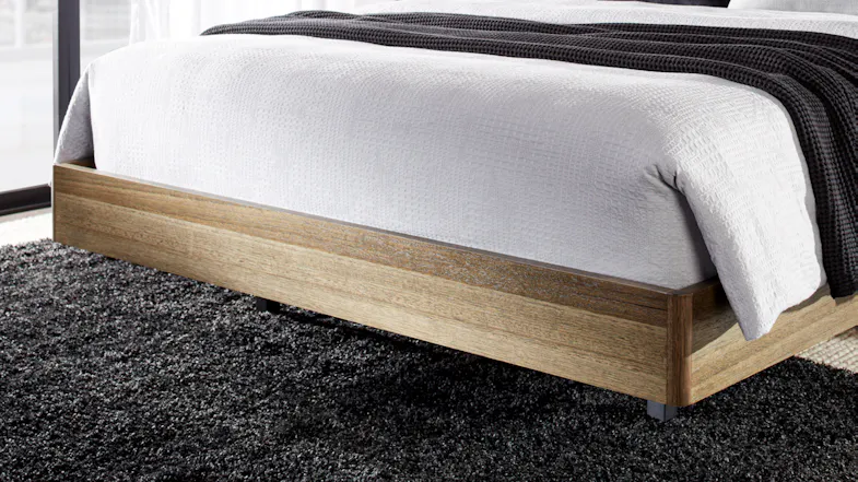 A close up view of the bed frame's footboard A close up view of the bed frame's footboard