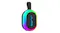 Angled view of JLab Pop Party speaker with a rainbow LED ring and black carrying loop Angled view of JLab Pop Party speaker with a rainbow LED ring and black carrying loop