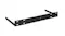 Close‑up of the black metal wall‑mounting bracket, showing elongated screw slots and side supports Close‑up of the black metal wall‑mounting bracket, showing elongated screw slots and side supports