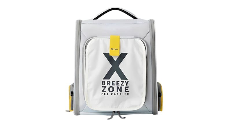 A front view of the PetKit Breezy Zone Pet Backpack Carrier in grey colour A front view of the PetKit Breezy Zone Pet Backpack Carrier in grey colour