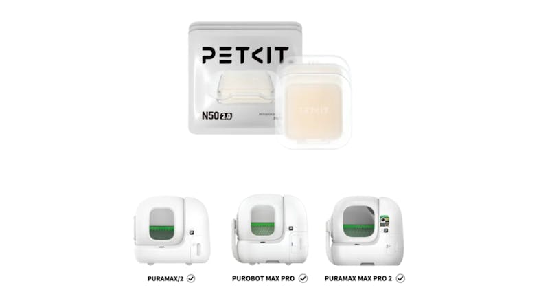PetKit N50 2.0 odour eliminator with compatible smart litter boxes shown below PetKit N50 2.0 odour eliminator with compatible smart litter boxes shown below