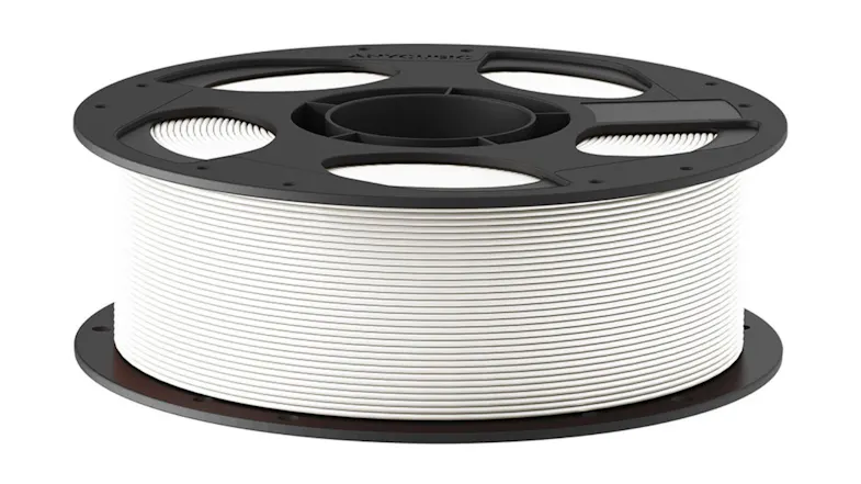 A front view of the Anycubic 3D Printer Filament Spool 1kg in PLA white finish A front view of the Anycubic 3D Printer Filament Spool 1kg in PLA white finish