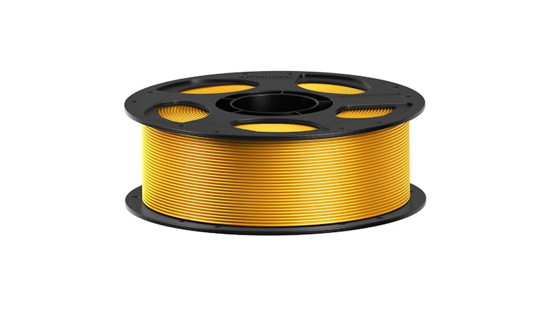 Light gold Anycubic 3D printer filament wound on a black plastic spool Light gold Anycubic 3D printer filament wound on a black plastic spool