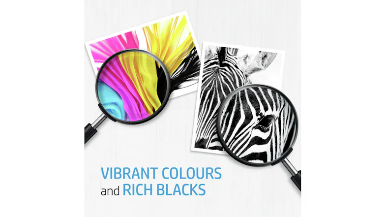 Magnifying glasses on printed images, demonstrating sharp detail and strong colour contrast Magnifying glasses on printed images, demonstrating sharp detail and strong colour contrast