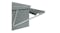 A close‑up of the side hinge and support bar on a galvanised steel chicken feeder, highlighting durable metal components A close‑up of the side hinge and support bar on a galvanised steel chicken feeder, highlighting durable metal components