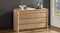 Arc 4 Drawer Lowboy in light oak with rounded edges and decorative vases on top Arc 4 Drawer Lowboy in light oak with rounded edges and decorative vases on top