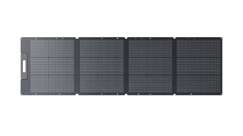 Front view of a Bluetti PV200D Portable Solar Panel showing multiple connected rectangular panels Front view of a Bluetti PV200D Portable Solar Panel showing multiple connected rectangular panels