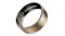 Tilted view of a ring showing internal circuitry and Ultrahuman logo on inner band Tilted view of a ring showing internal circuitry and Ultrahuman logo on inner band