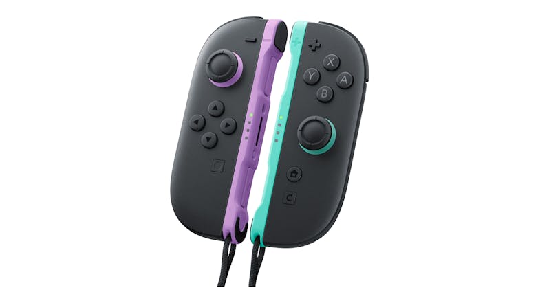 The Nintendo Joy-Con 2 Controller in light purple and green The Nintendo Joy-Con 2 Controller in light purple and green