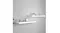 Two white floating shelves mounted on a wall and styled with decorative objects Two white floating shelves mounted on a wall and styled with decorative objects