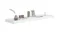 The white floating shelf styled with decorative items, including a glass vase, small containers, and a book The white floating shelf styled with decorative items, including a glass vase, small containers, and a book