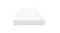 Side view of the white floating shelf, emphasising its flat surface Side view of the white floating shelf, emphasising its flat surface