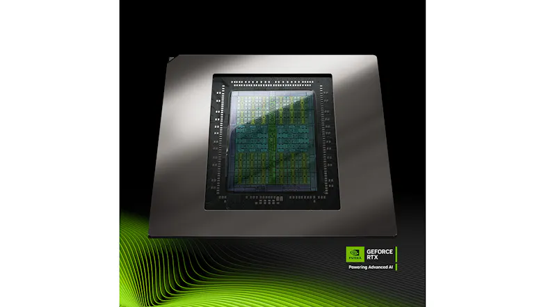 Close-up of a metallic GPU die chip Close-up of a metallic GPU die chip