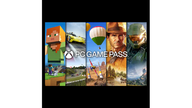 Horizontal banner featuring various game characters and the Game Pass logo Horizontal banner featuring various game characters and the Game Pass logo