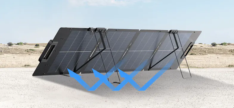 An infographic that showcases how sunlight gets absorbed on its bifacial panels An infographic that showcases how sunlight gets absorbed on its bifacial panels