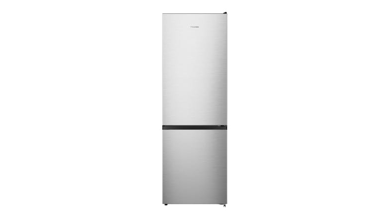 Hisense 292L Bottom Mount Fridge Freezer in a sleek stainless steel finish Hisense 292L Bottom Mount Fridge Freezer in a sleek stainless steel finish