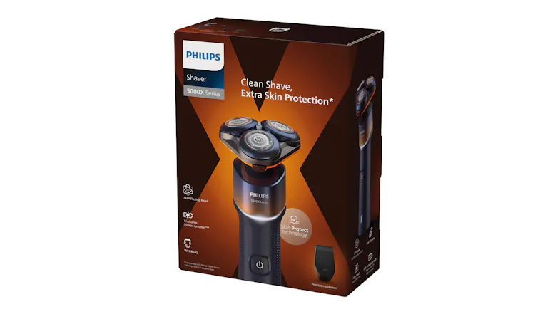 The Philips 5000x Series Shaver's packaging box The Philips 5000x Series Shaver's packaging box