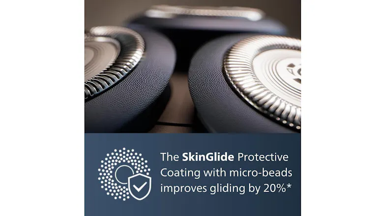 An infographic that showcases the shaver's skinglide protective coating An infographic that showcases the shaver's skinglide protective coating