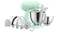 KitchenAid Artisan tilt‑head stand mixer in Spearmint with a mixing bowl attached and accessories beside KitchenAid Artisan tilt‑head stand mixer in Spearmint with a mixing bowl attached and accessories beside